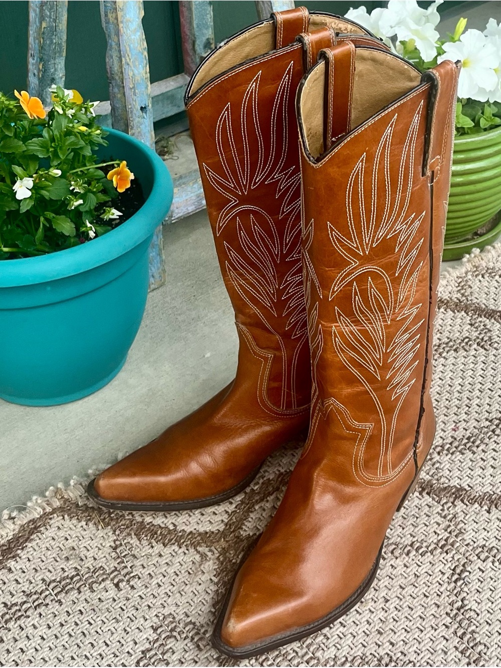 STEVE MADDEN Lonestar Cowboy Boots Butterscotch 10B Western Cowgirl